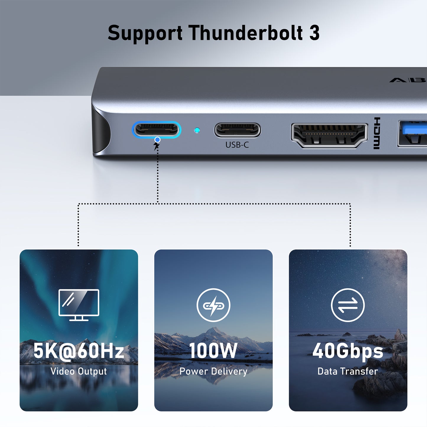 USB C Adapters for MacBook Pro 2022, MacBook Pro USB Adapter MacBook HDMI Multiport Dongle for MacBook Pro Air 2023-2018 with 4K HDMI, 2 USBB 3.0 Port, SD/TF, Thunderbolt 3 and USB C USB3.0 Data Port